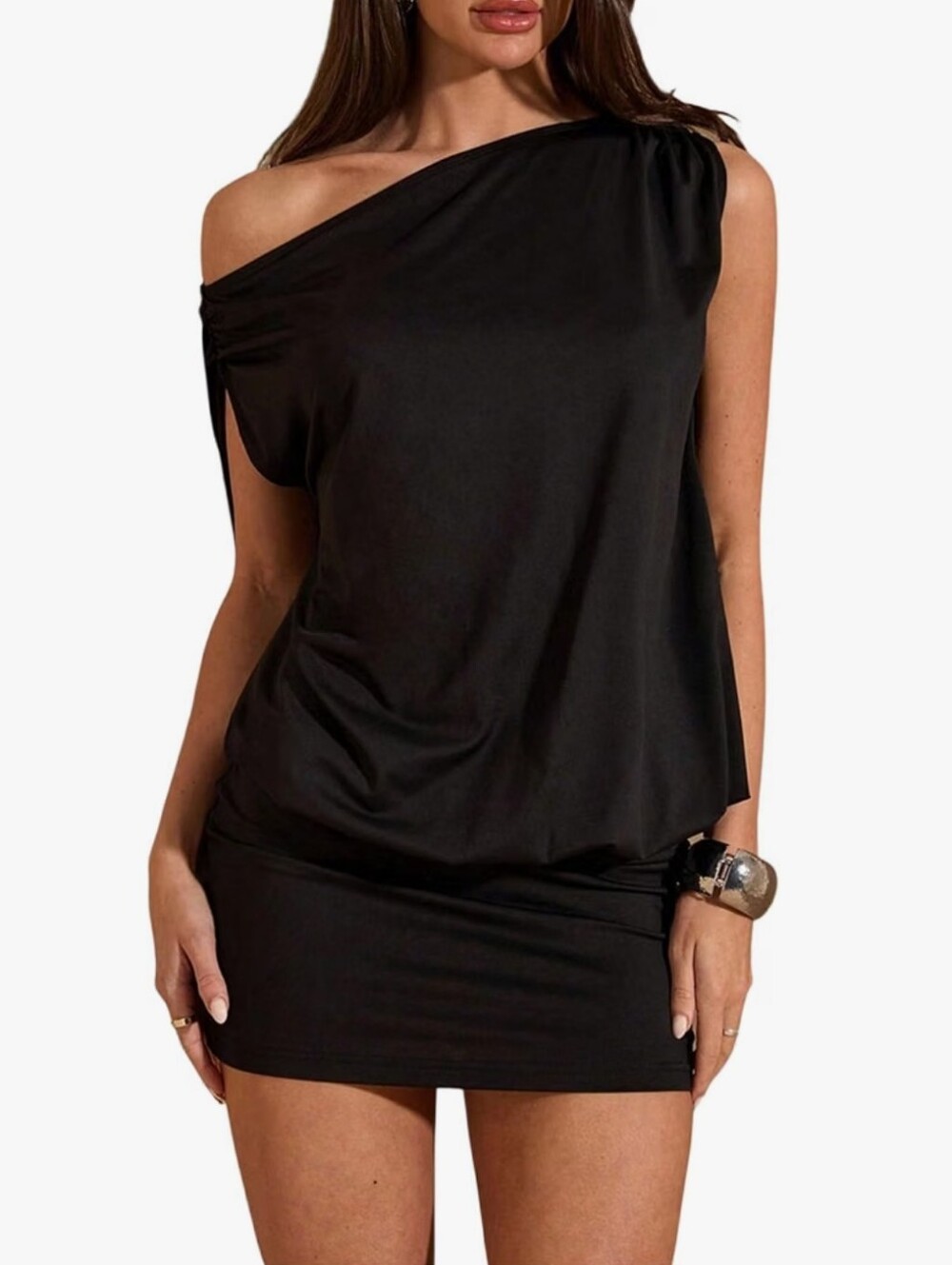 Off-Shoulder Black Women’s Dress